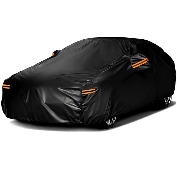 Venoro All-Weather Car Cover Waterproof with Door Zipper, Outdoor Full Coverage for Sedans & SUVs, Windproof Snow & UV Protection