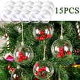 thumbnail image 1 of Venoro Christmas Decorations 15Pcs Christmas Ball Ornaments 8cm Transparent Hollow Balls, 1 of 13
