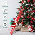 thumbnail image 1 of Venoro Christmas Tree Decorations Santa Claus Climbing Ladder Electric with Light and Music, White, 1 of 14