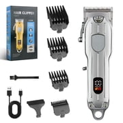 Venoro Cordless Digital Hair Clipper Set for Men - W/ Scissors Combs Home Haircut Kit