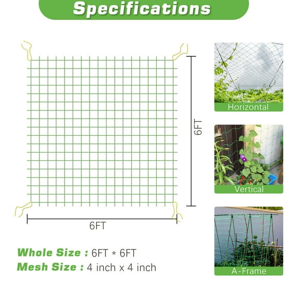 Venoro Garden Plant Climbing Net Trellis Netting Mesh Support Fruits Vine Veggie Beans
