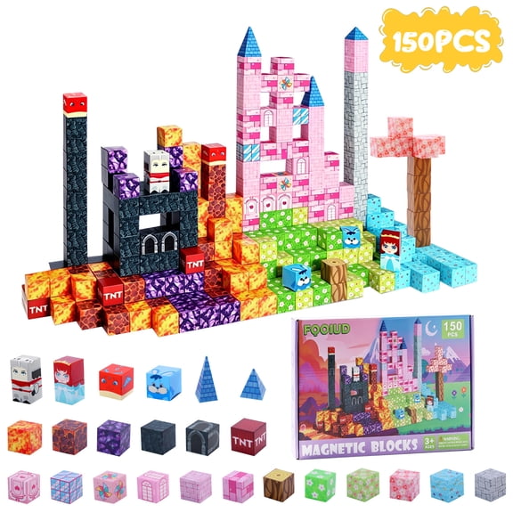 Venoro Magnetic Blocks - 150PCS Magnetic Building Cubes Set, STEM Educational Toys for Kids