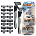 thumbnail image 1 of Venoro Men's Razors 5-Blade 2 Manual Razor Handles and 16 Blades Refills, Gray, 1 of 8