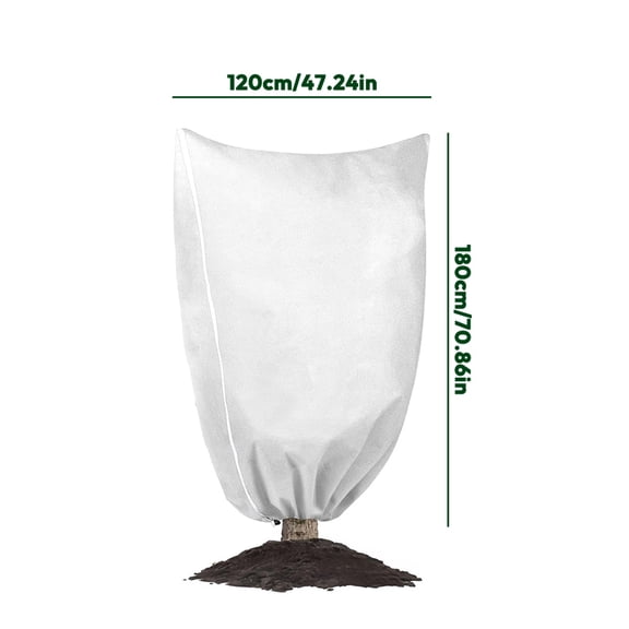 Venoro Plant Covers Freeze Protection, Frost Covers with Zipper Drawstring, Outdoor Winter Frost Cold Weather Shrubs Trees Jacket Covers (23.62" x 31.5"; 31.5" x 47.3"; 47.2" x 70.86" )