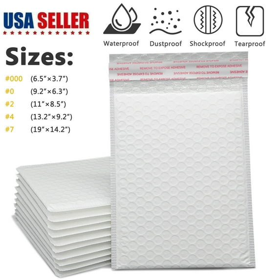 Venoro Poly Bubble Mailers Shipping Mailing Padded Bags Self Seal Envelopes, 10.2"x14.2"