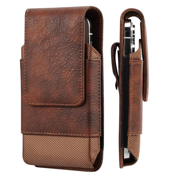 Venoro Premium Universal Phone Holster - Leather & Oxford Pouch with Belt Clip Case
