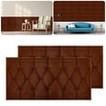 thumbnail image 1 of Venoro Self-Adhesive Wallpaper 3D Faux Leather Textured Soft PE Foam Waterproof Wallpaper Home Decor,Brown, 1 of 12
