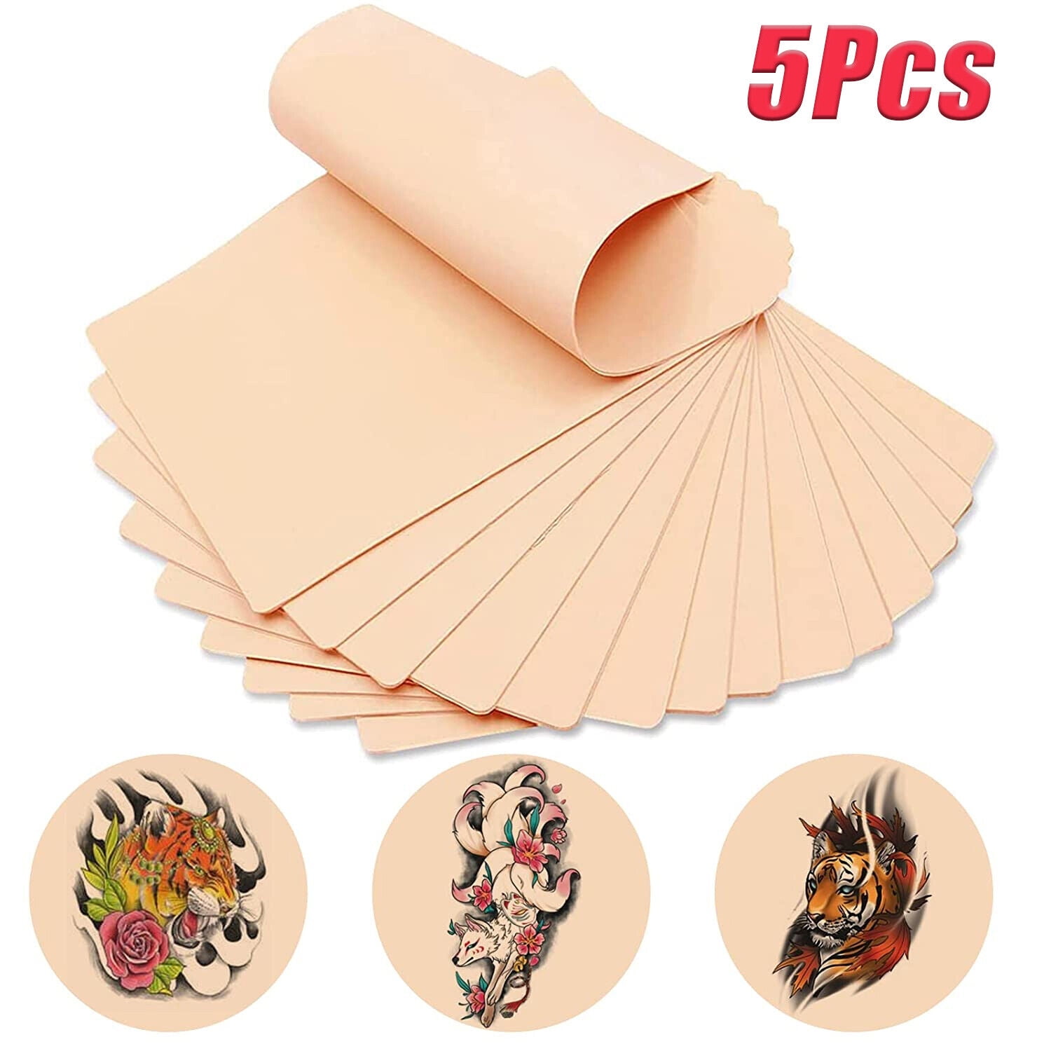 Venoro Tattoo Skin Practice 5100Pcs 6in*8in Double Sides Fake Skin For Tattoo Supplies