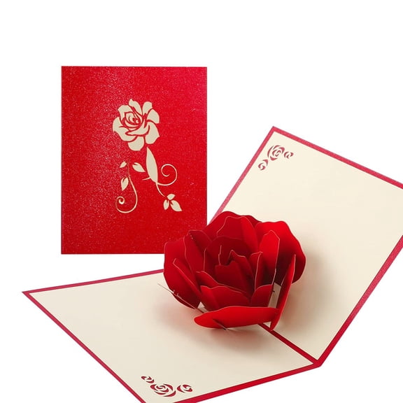 Venoro Valentine's Day 3D Pop-Up Greeting Cards Romantic Cards for Lover Anniversary
