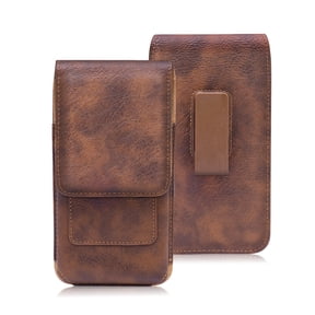 Venoro Vertical Cell Phone Pouch Case Waist Holster with Belt Clip Loop Leather Holder