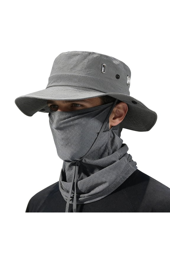 Wide Brim UV Protection Sun Hat - Ice Silk Bucket Cap For Hiking Camping Fishing