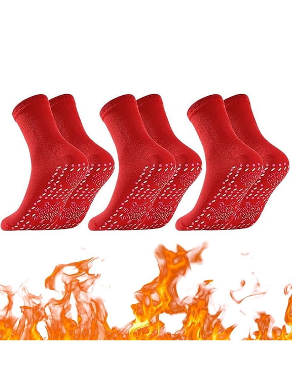 Winter Non-Slip Sports Socks Set - 3 Pairs Thermal Outdoor Socks for Cold Weather