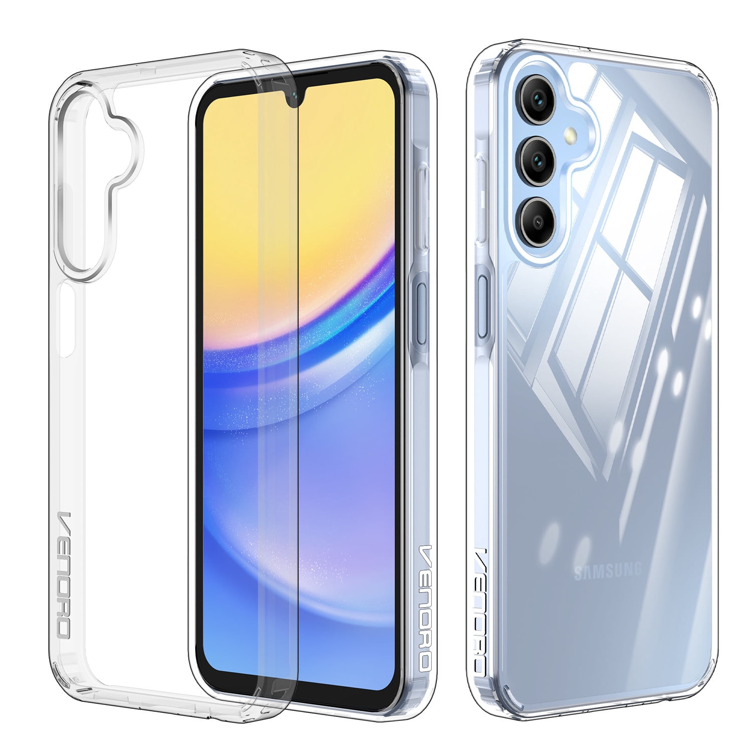 Venoro for Samsung Galaxy A15 5G Case Shockproof Soft TPU Phone Cover, Clear