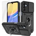 thumbnail image 1 of Venoro for Samsung Galaxy A15 5G Case with Screen Protector Slide Camera Lens Protection Phone Cover with Stand, Black, 1 of 14