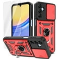 thumbnail image 1 of Venoro for Samsung Galaxy A15 5G Case with Screen Protector Slide Camera Lens Protection Phone Cover with Stand, Red, 1 of 14