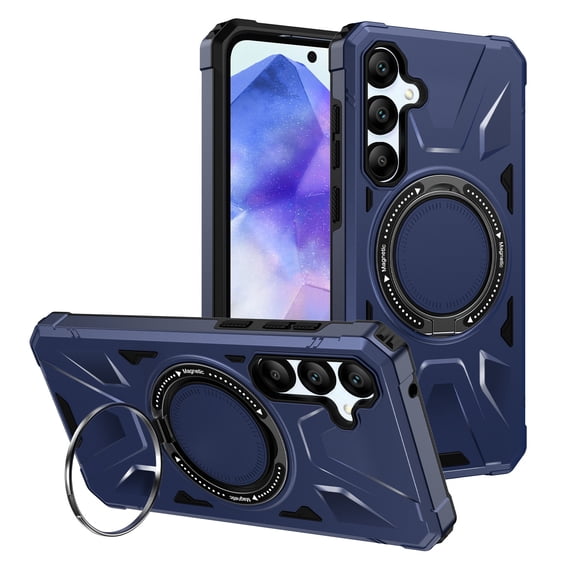 Venoro for Samsung Galaxy A55 5G Case Shockproof Magnetic Phone Cover with Stand, Blue