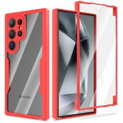 Venoro for Samsung Galaxy S24 Ultra/S24 Plus/S24 Case with Built-in Screen Protector Full Coverage, Red