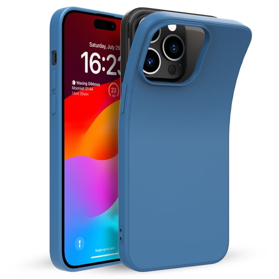 Venoro for iPhone 15 Pro Max/15 Pro/15 Plus/15 Phone Case with Screen Protector Liquid Silicone Cover, Blue