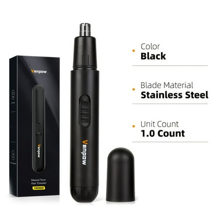 Venpow-Ear And Nose Hair Trimmer, Stainless Steel Double-edged Blade, 360 °   Painless Trimming, Nose Hair Trimmer For Men And Women,  Stylish And Simple, Suitable For Both Shaving And Hair Removal.