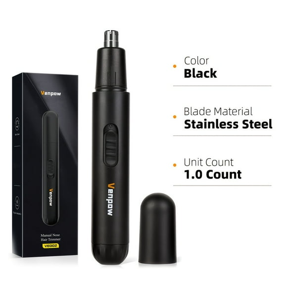 Venpow-Ear And Nose Hair Trimmer, Stainless Steel Double-edged Blade, 360 °   Painless Trimming, Nose Hair Trimmer For Men And Women,  Stylish And Simple, Suitable For Both Shaving And Hair Removal.