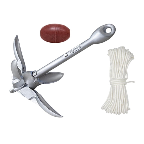 Vensio -1.5KG Folding Grapnel Boat Anchor with 20M Rope and Buoy Ball, Galvanized Metal Claw Anchor for Kayaks Dinghies and Paddle Boards, Rustproof Boating Set