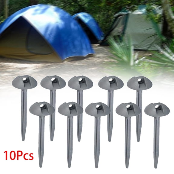 Vensio 10-Pack 9.5cm Heavy Duty Tent Stakes Set Ground Nails with Security Hole for Sand Snow Backpacking