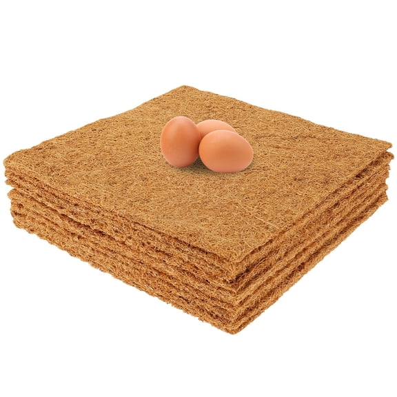 Vensio -10 Pack Natural Coconut Palm Chicken Nesting Pads 13x13 Inch, Soft Bedding Nest Box Liners for Hens and Pet Birds, Safe and Absorbent Hen House Mats Brown
