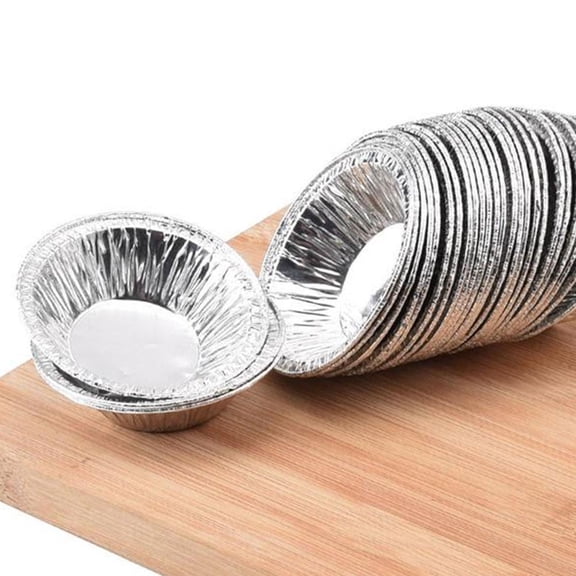 Vensio-100 Pcs Disposable Aluminum Foil Tart Pans Mini Pie Baking Molds Fits Oven Kitchen