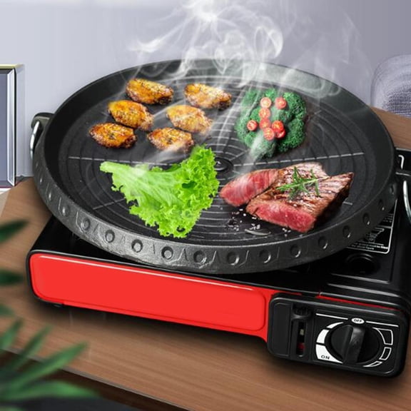 Vensio 11-Inch Portable Non-Stick Grill Pan Lightweight Induction Frying Tray for Outdoor Camping BBQ