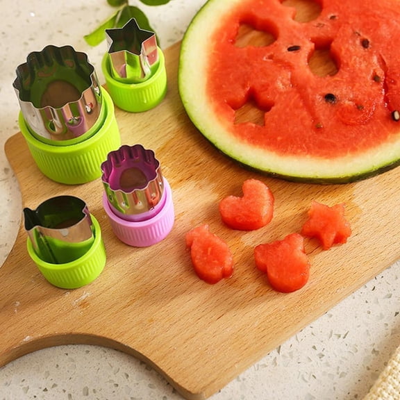 Vensio-12Pcs Stainless Steel Food Cutters Mini Vegetable Fruit Cookie Shape Mold Set for Kids Meals