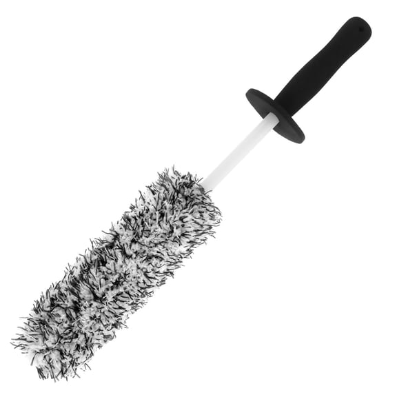 Vensio 16.5-Inch Microfiber Car Wheel Cleaning Brush Long Soft Bristle Rim Scrubber for Spokes Engine Grille