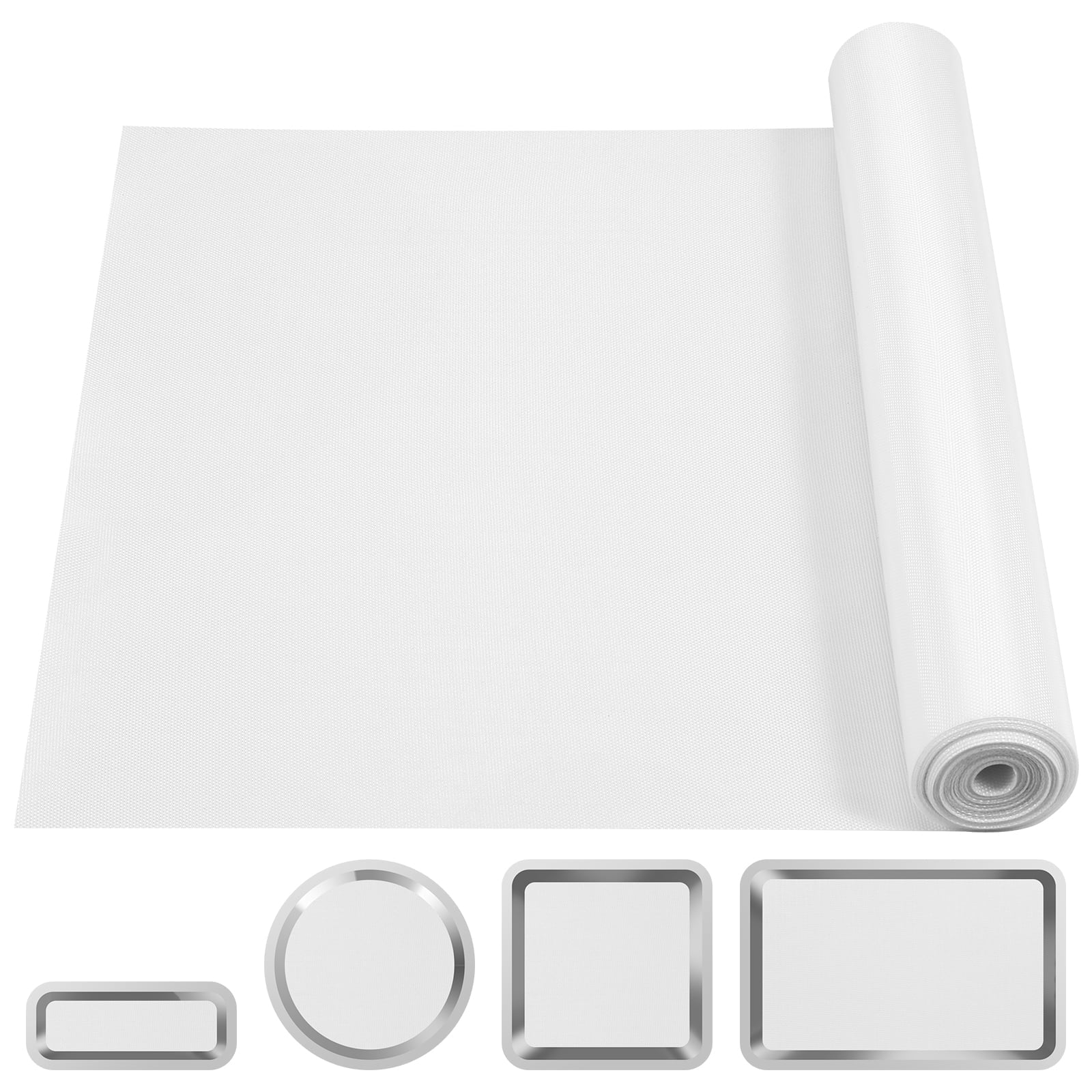 Vensio -16 Inch x 10ft Silicone Baking Mat Roll, Heat Resistant Non-Stick Pastry and Dough Rolling Mat for Kitchen Countertops, Reusable Cut-to-Size Oven Mat White