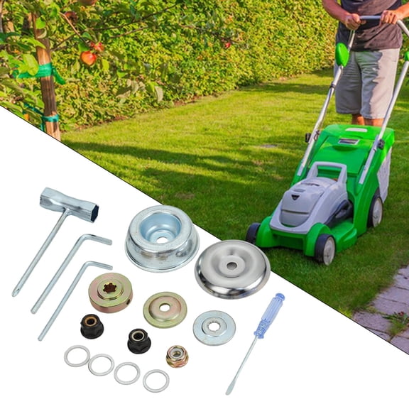 Vensio -16-Piece Universal Blade Adapter Kit for Lawn Mower and Brush Cutter, Replacement Thrust Washer and Collar Nut Set for String Trimmer Repair with T-Key