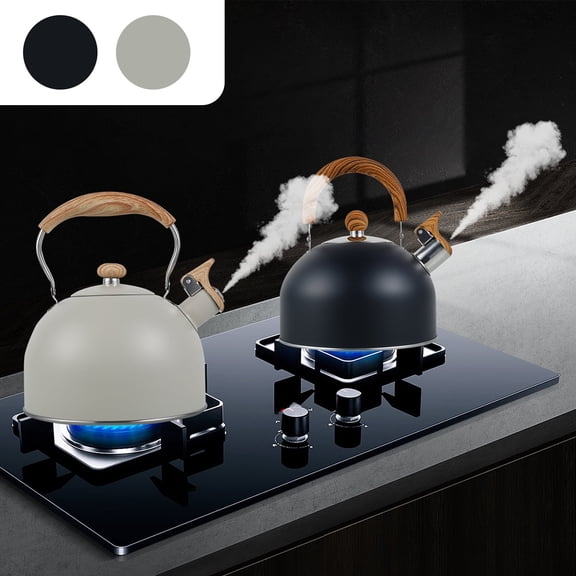 Vensio 2.5L Whistling Tea Kettle Stainless Steel Stove Top Tea Pot with Insulated Handle for Gas Induction Hob