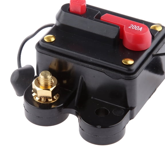 Vensio -200A High Current Circuit Breaker with Manual Reset for Car Audio, Waterproof 12V-24V DC Fuse Holder for Amplifier Overload and Surge Protection