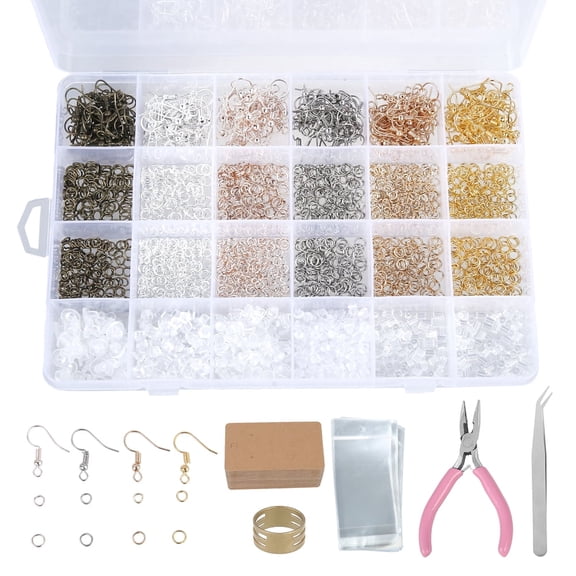Vensio -2103Pcs Earring Making Supplies Kit for Jewelry Beginners, DIY Earring Hooks Jump Rings and Pliers Set, Hypoallergenic Metal Alloy Jewelry Repair Tools