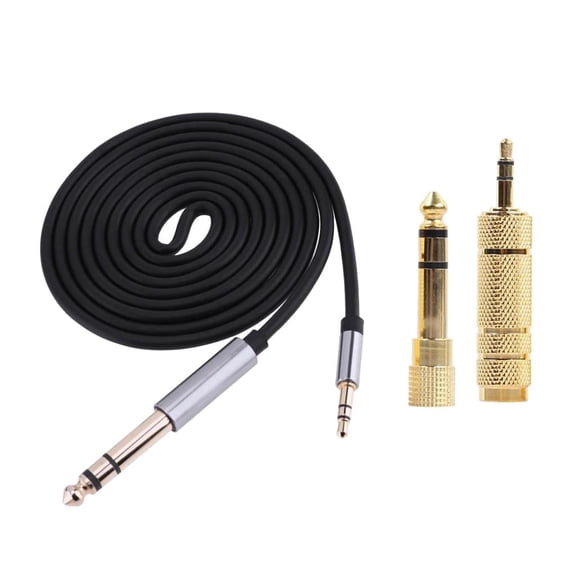 Vensio -3.5mm to 6.35mm TRS Stereo Audio Cable 5FT, Professional 1/8 to 1/4 Inch Male Adapter with Pure Copper Core for Laptops and Mixing Consoles, 2 Pack