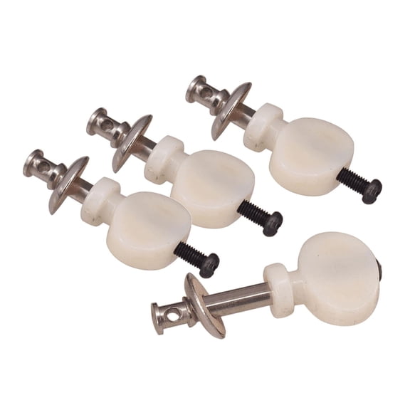 Vensio 4-Pack Professional Ukulele Tuning Pegs with Cream Buttons Chrome Machine Heads for 4-String Guitar