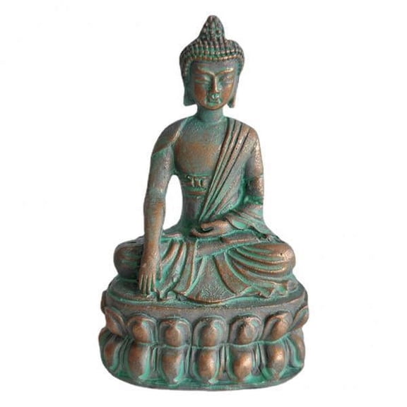 Vensio -4 Pcs Bronze Sandstone Style Buddha Statues for Home and Garden, Mini Zen Buddha Sculpture Decorations for Desk Office and Outdoor Patio, Collectible Resin Art Ornaments