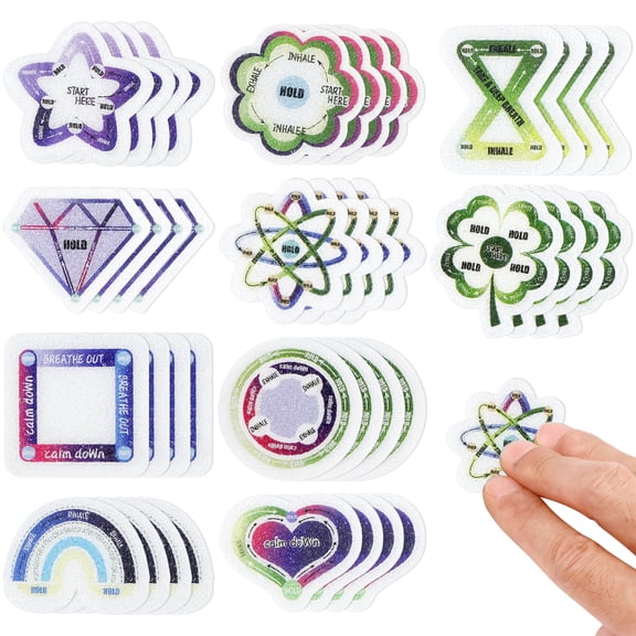Vensio -40 Pcs Vivid Textured Calm Stickers for Anxiety Relief, Gradient Color Sensory Strips for Kids and Adults, Reusable PEVA Fidget Stickers for Phone and Desk