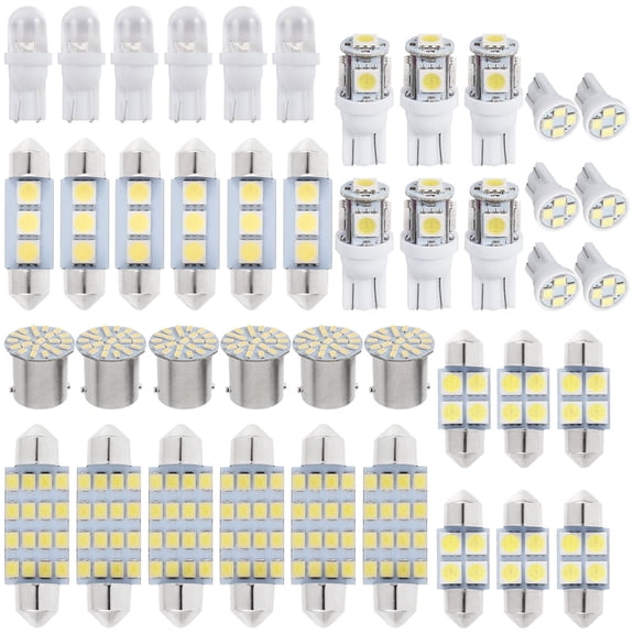 Vensio 42Pcs Xenon White Car Interior LED Light Bulbs Assortment Kit 6000K for Map Dome License Plate Trunk