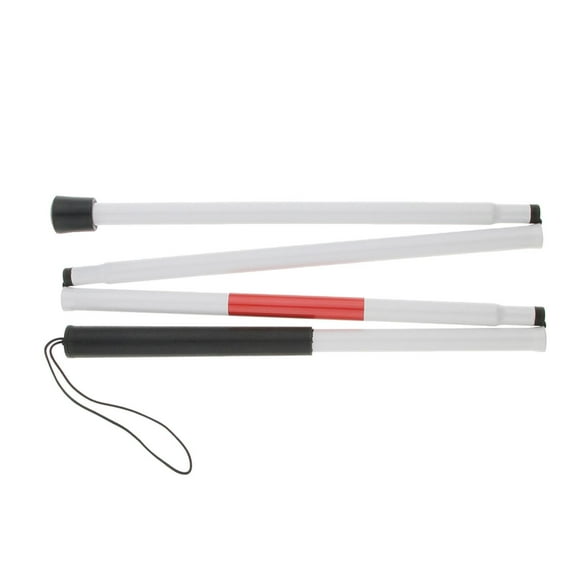 Vensio 48-Inch Aluminum Folding Guide Cane with Wrist Strap and Night Reflector for Blind Visually Impaired