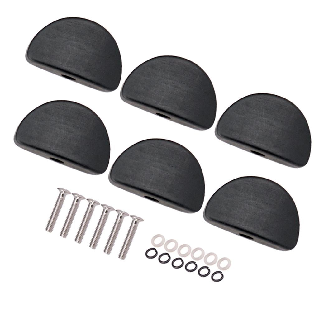 Vensio 6-Pack Semicircle Wooden Guitar Machine Head Buttons Set Universal Tuning Key Replacement Knobs