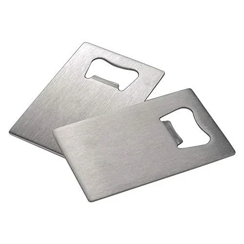 Vensio -6 Pack Stainless Steel Credit Card Size Bottle Openers, Heavy Duty Metal Beer Opener for Wallets and Pockets, Portable Flat Bar Tool for Home and Party Black