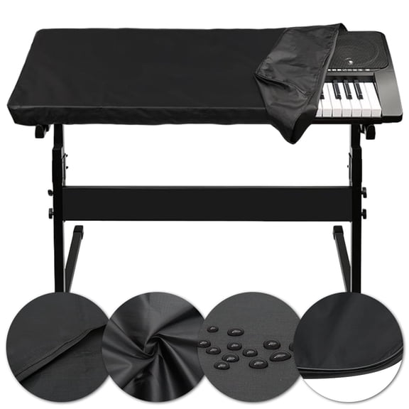 Vensio 61-Key Black Stretchable Piano Keyboard Dust Cover Dirt Proof Washable Electronic Keyboard Protector