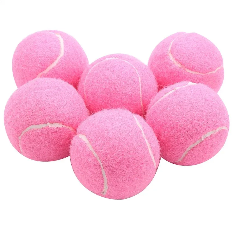 Vensio -6pcs Pack Pink Tennis Balls for Practice and Training, Wear-Resistant Elastic Training Balls 66mm for Ladies and Beginners, High Rebound Practice Tennis Set