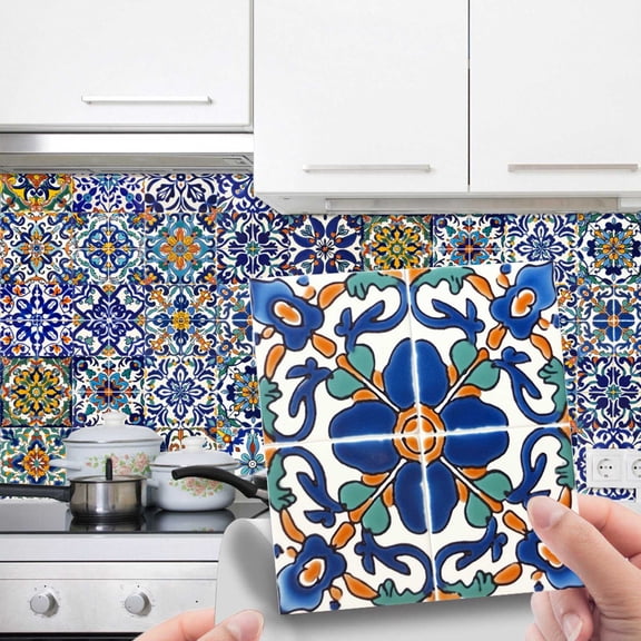 Vensio-6x6 Inch Peel and Stick Moroccan Tile Decals, Waterproof Kitchen Backsplash Stickers-d-6"x6"