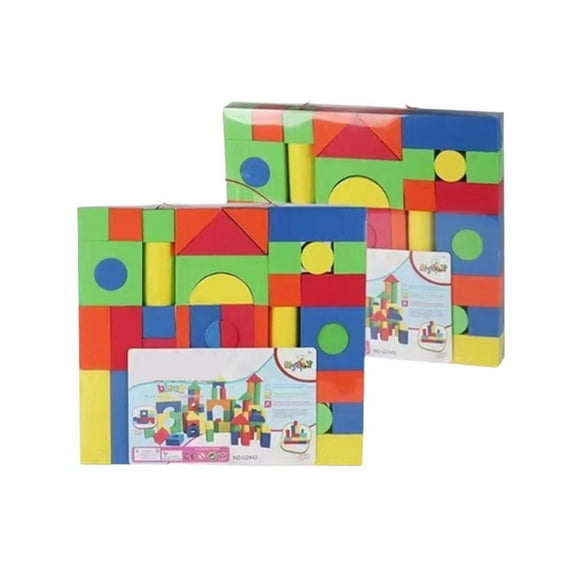 Vensio-92 Pcs Large Foam Building Blocks Set Soft EVA Stacking Blocks Fits Toddlers Learning