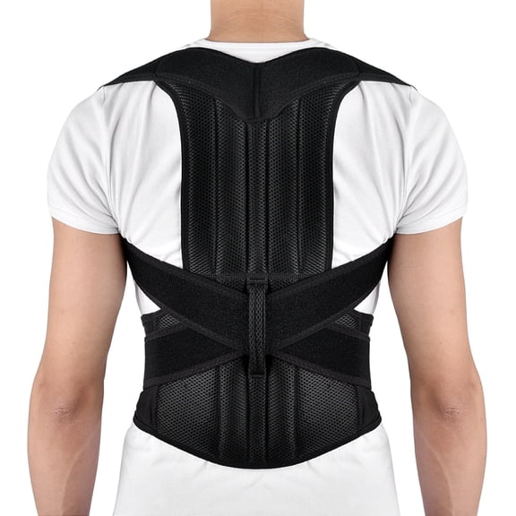 Vensio -Adjustable Back Posture Corrector for Men and Women XL, Breathable Chest Support Belt for Humpback Correction, Heavy Duty Spine Support Brace with Steel Plates for Back Pain Relief