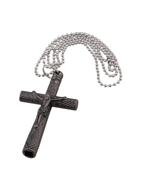 Black Drum Tuning Key Necklace Heavy Duty Cross Key Chain for Percussion Instrument Skin Adjusting